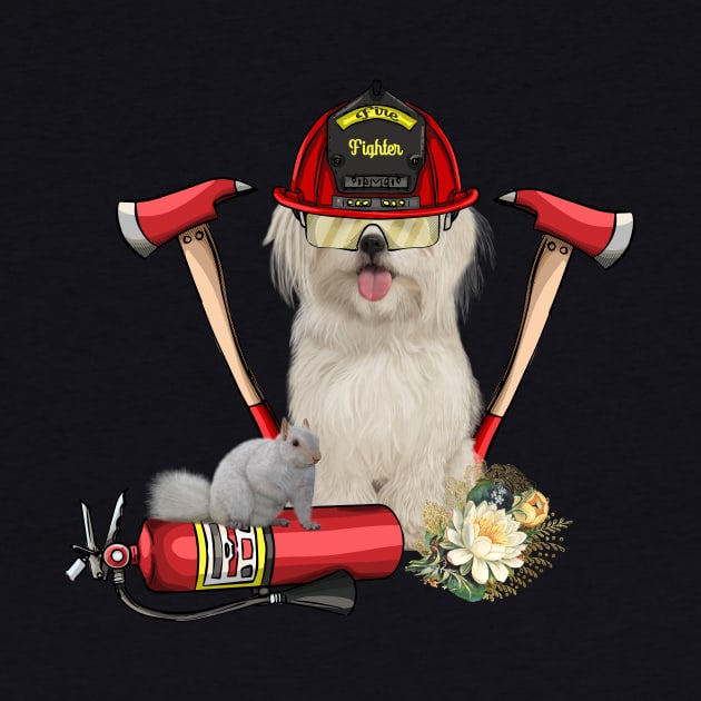 Funny cute firefighter dog by Nicky2342